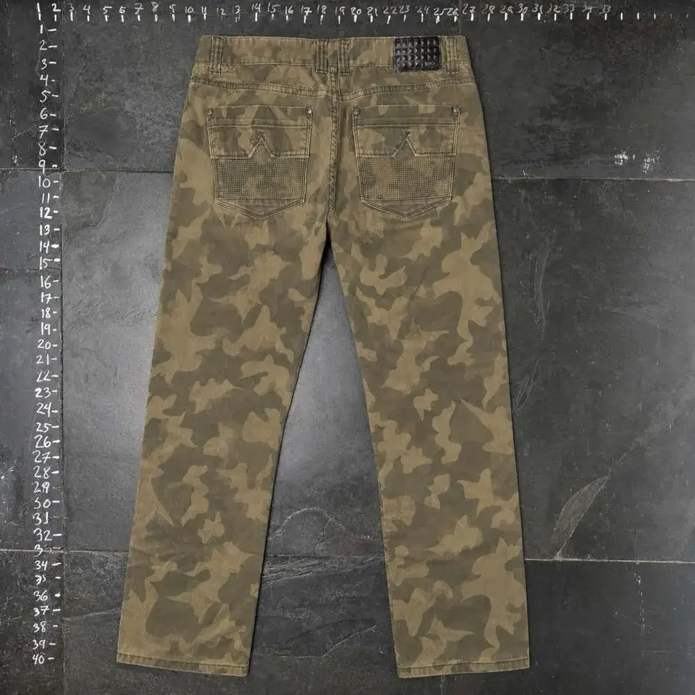 INC International Concepts Berlin Slim Straight Camo Jeans 34W